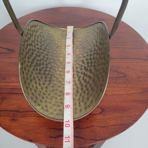 F.T.D.A. European Vintage Mini Hammered Gold Brass Decor Handle Basket Rustic - Picture 8 of 16